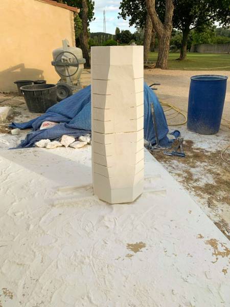 Création d'une fontaine en pierre 